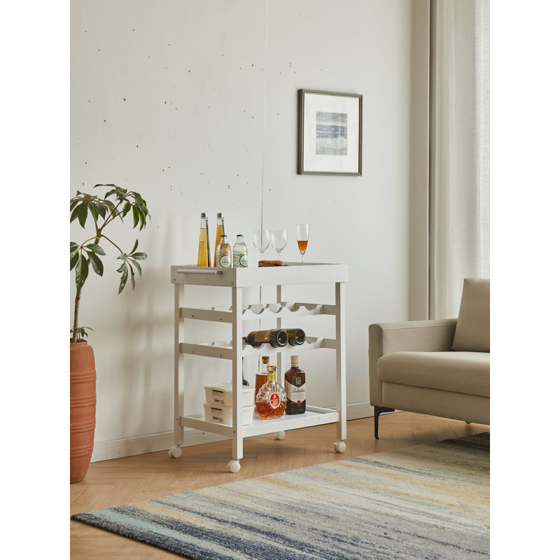 Wood Kitchen Cart, White