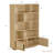 5 Tier Bookshelf, Boho Bookcase With Rattan Doors