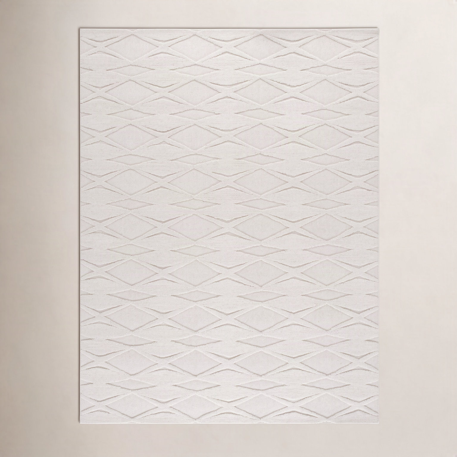 Elphia Ivory Hand-Tufted Wool Rug, Rectangle 8' x 10'