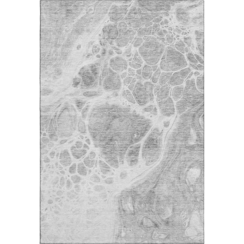 Premium Machine Washable Prisco Gray Rug, Rectangle 9' x 12'