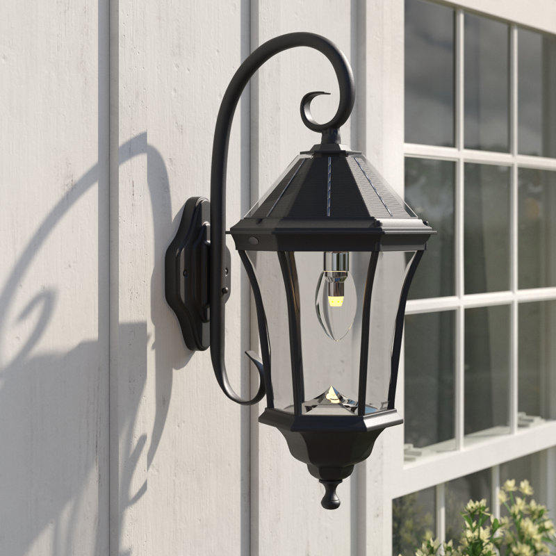 Aniha Solar Wall Sconce Lantern with Warm White LED Bulb
