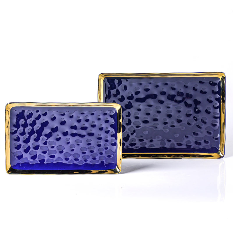 Ensemble de 2 assiettes en porcelaine Stone Lain Florian, Bleu