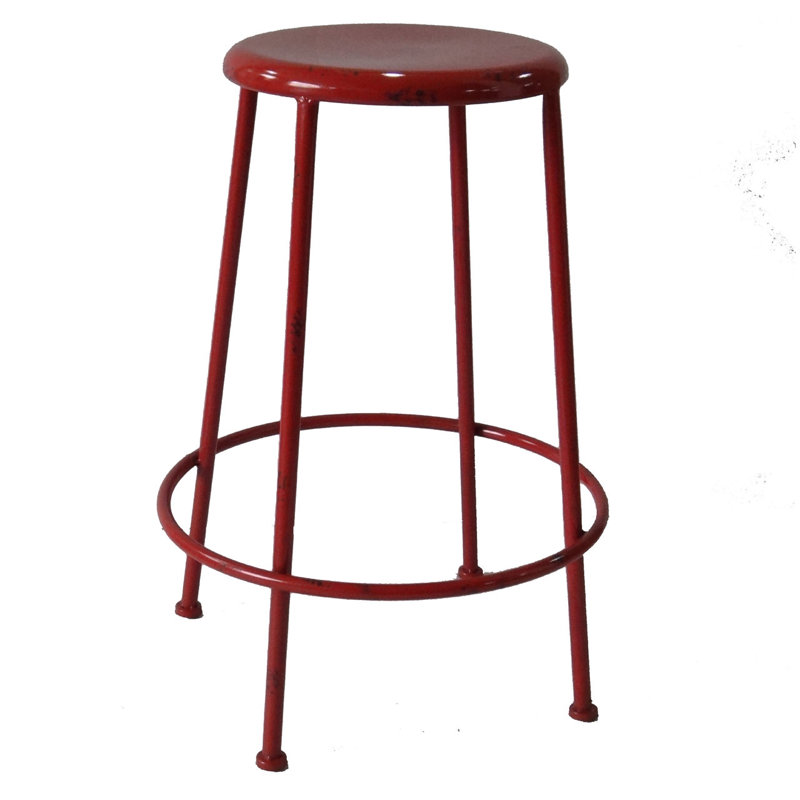 Barbel Counter Stool with Metal Frame, Red