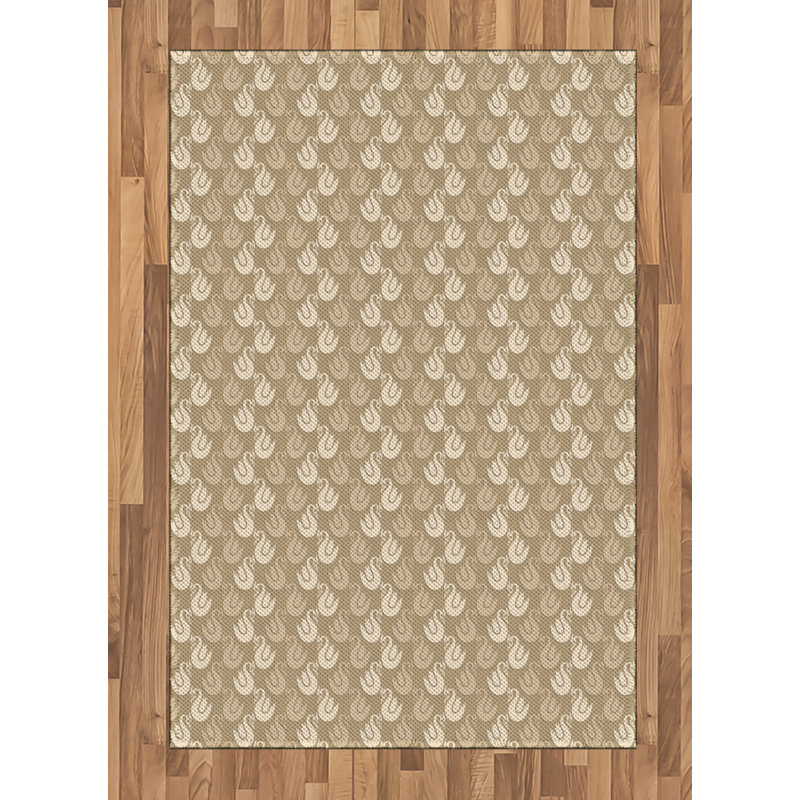 Swan High Density Long Fiber Poly Threads Decorative Area Rug Carpet, Rectangle 4' x 5'8"