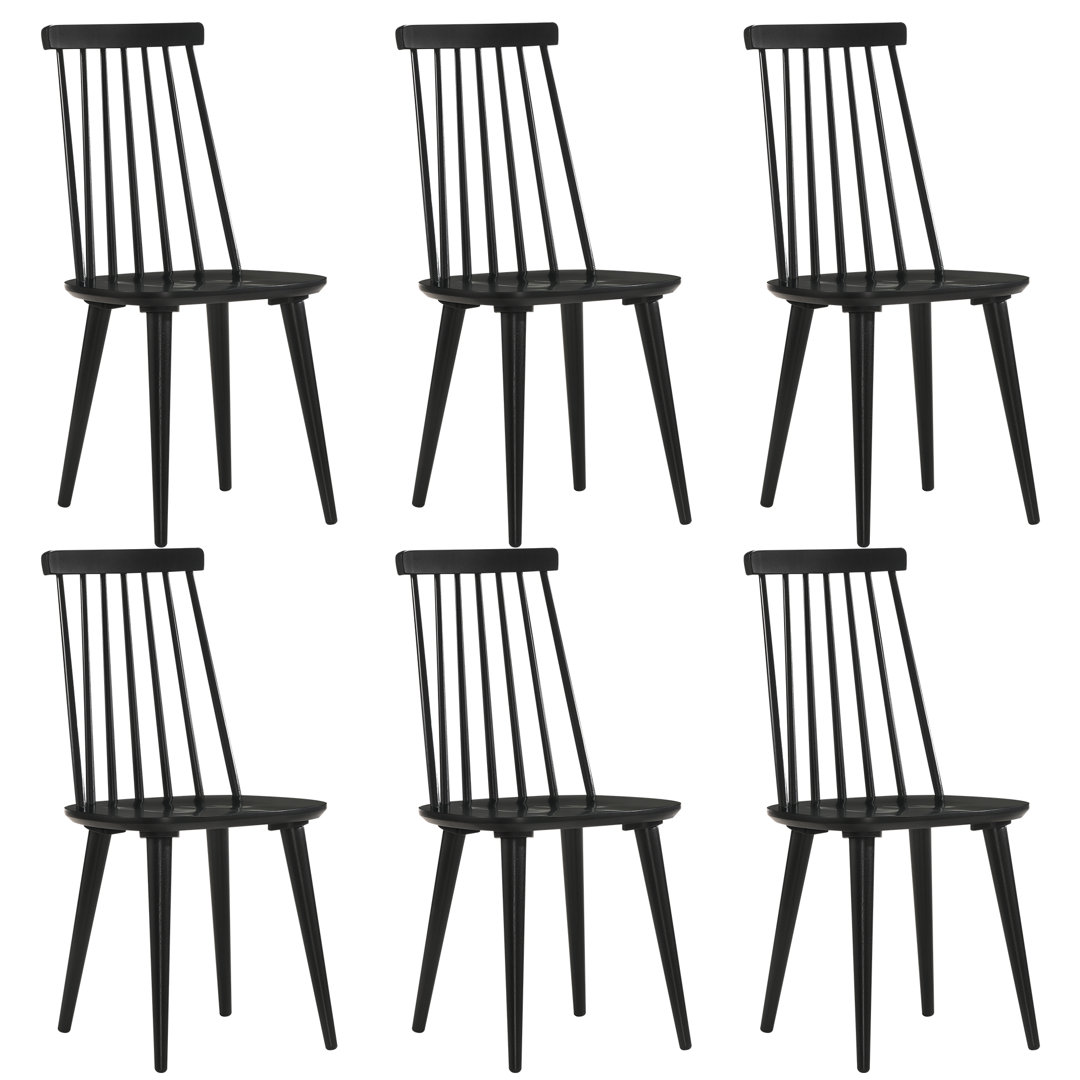 Delphina 17" Wide Contemporary Solid Wood Windsor Slat Back Dining Chair(Set of 6) (Set of 6) Gracie Oaks