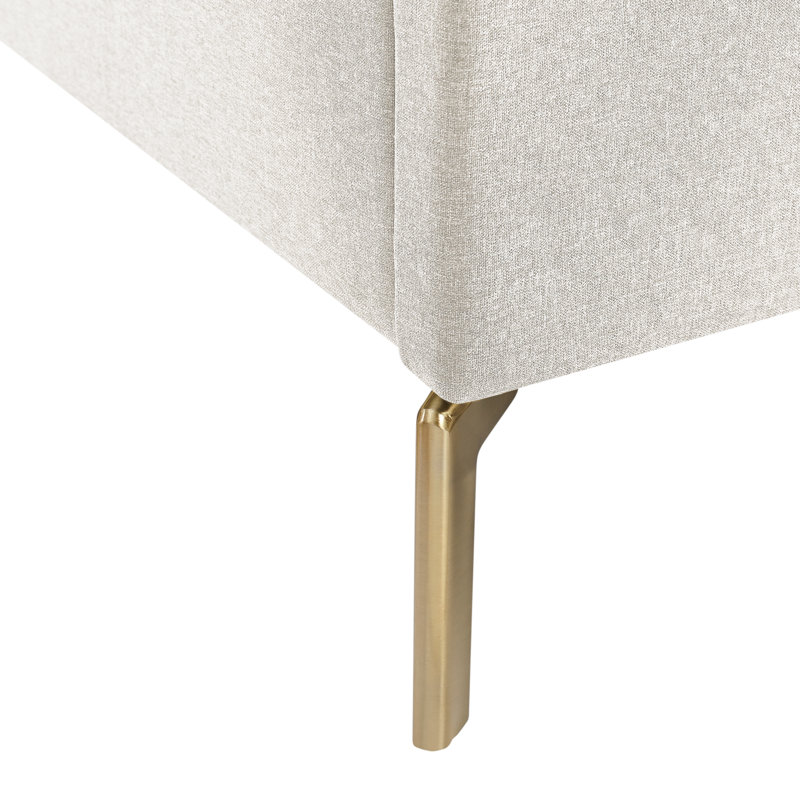 Lit plateforme Lomax, Double, Lin beige clair