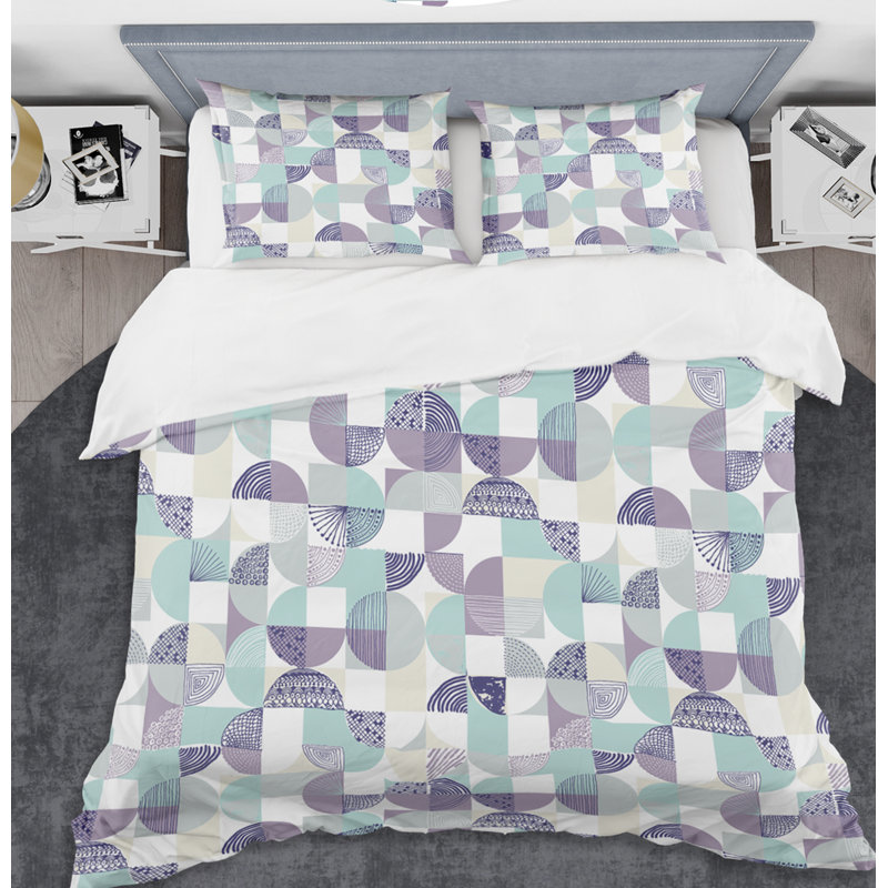 Retro Art Deco - Mid century bedding set - Modern Mid-century Bed cover set, King Duvet Cover + 2 Shams