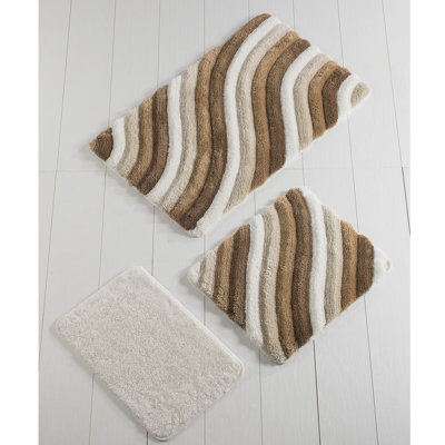 Ensemble de tapis de bain luxueux en acrylique (3 pièces), antibactérien antidérapant | Comprend 15,7 x 23,6 po, 19,7 x 23,6 po, 23,6 x 39,4 po | 100% acrylique, hauteur des poils: 0,7 à 1,2 po | Lavable à la machine, doux et confortable pour votre salle de bain