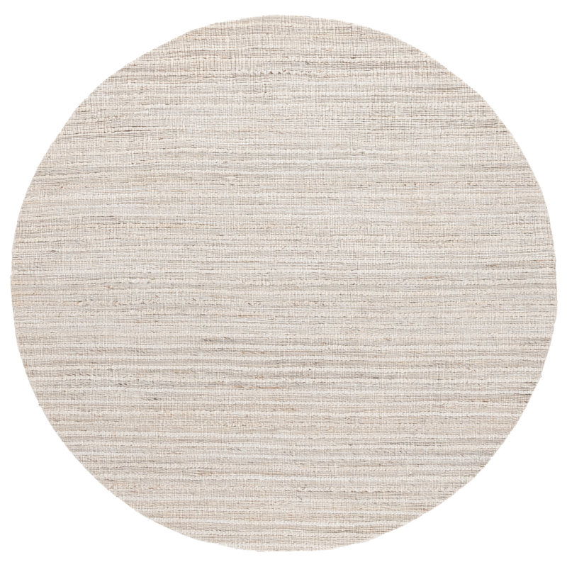 Kehlani Woven Hemp/Cotton Performance Solid Colour Rug in Ivory, Round 6"