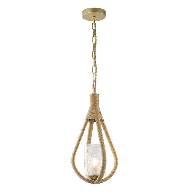 Olney 1-Light Farmhouse Kitchen Pendant Light with Glass Shade
