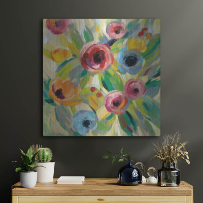 «Vivid Coral Floral II» par Silvia V, Luxe Metal Art «Vivid Coral Floral II» par Silvia Vassileva