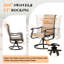 Ensemble de salle à manger 7 pièces pivotant pour l'extérieur, chaises de patio à cadre en métal rotatif à 360 ° avec tissu Teslin épaissi, chaises de salle à manger d'extérieur avec accoudoirs pour terrasse et cour arrière-1509989382