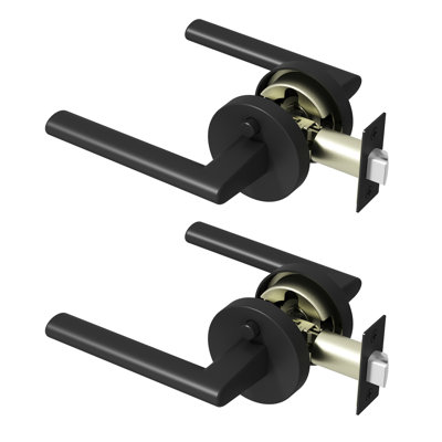 Levier de porte d'intimité Brio de style moderne dissimulé pour (lit et salle de bain) - Style minimaliste élégant en noir mat