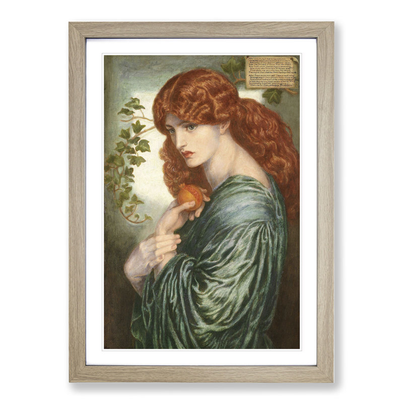 Proserpine by Dante Gabriel Rossetti - Framed Print, 65cm H x 48cm W x 2cm D, Oak Framed