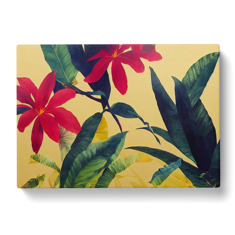 Tropical Flowers - Wrapped Canvas Print, 35cm H x 50cm W x 3cm D