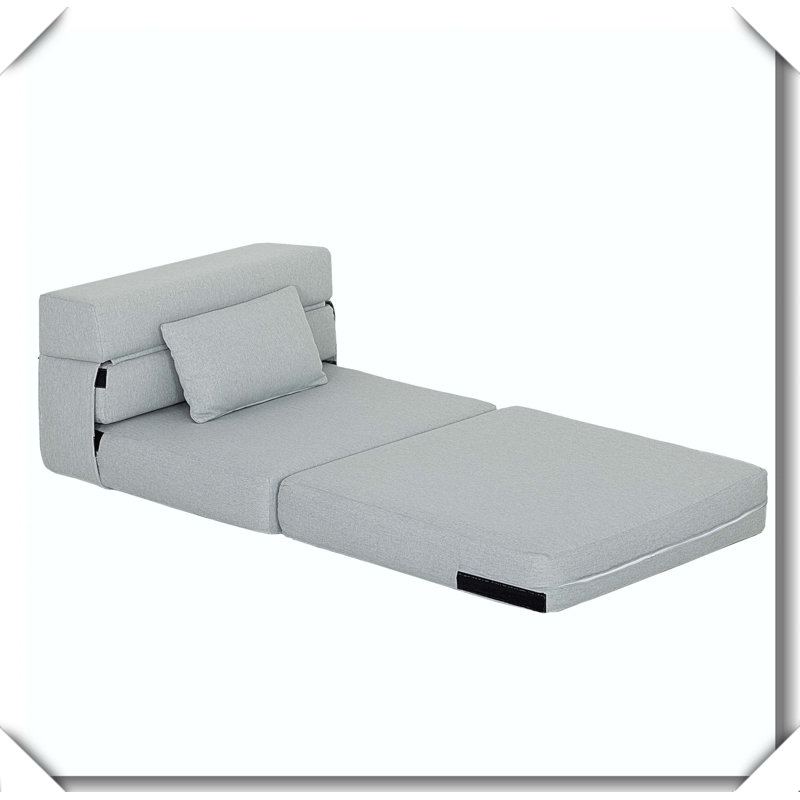 Fauteuil-lit pliant avec canapé-lit en lin, Gris clair