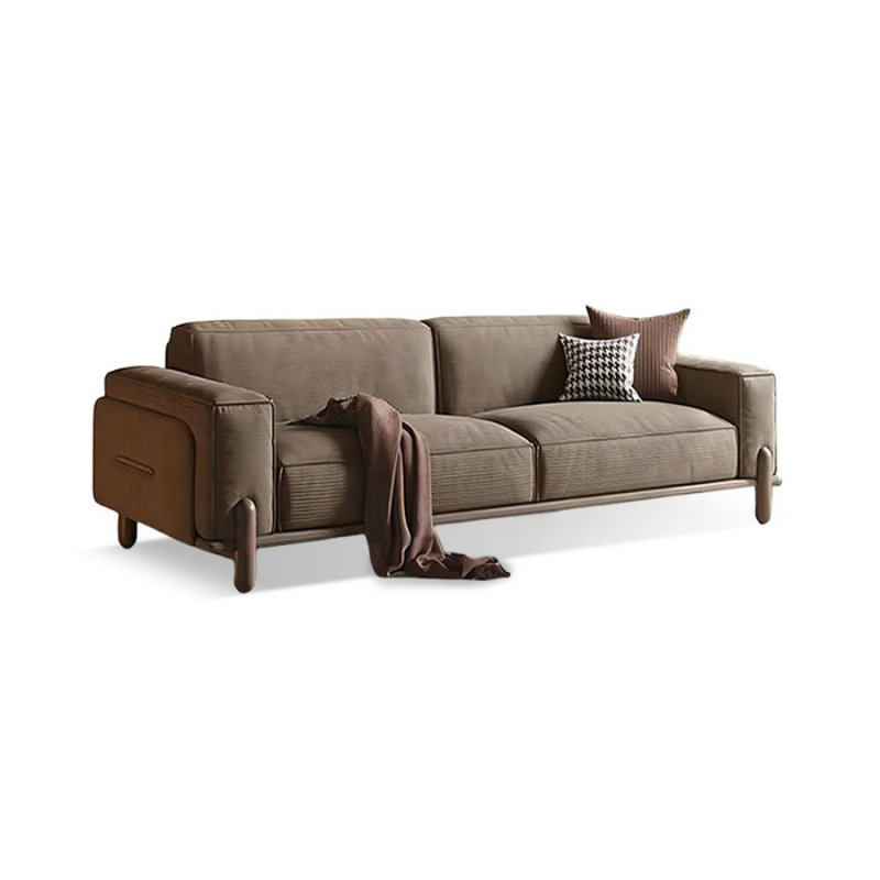 Causeuse à coussin Coffee Coffee, Café, 30.71" H x 78.74" W x 37.4" D