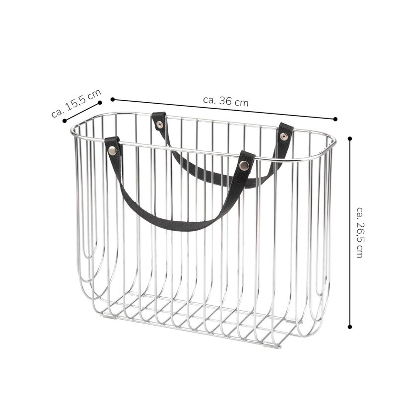 Metal Free Standing Magazine Rack, Chrome