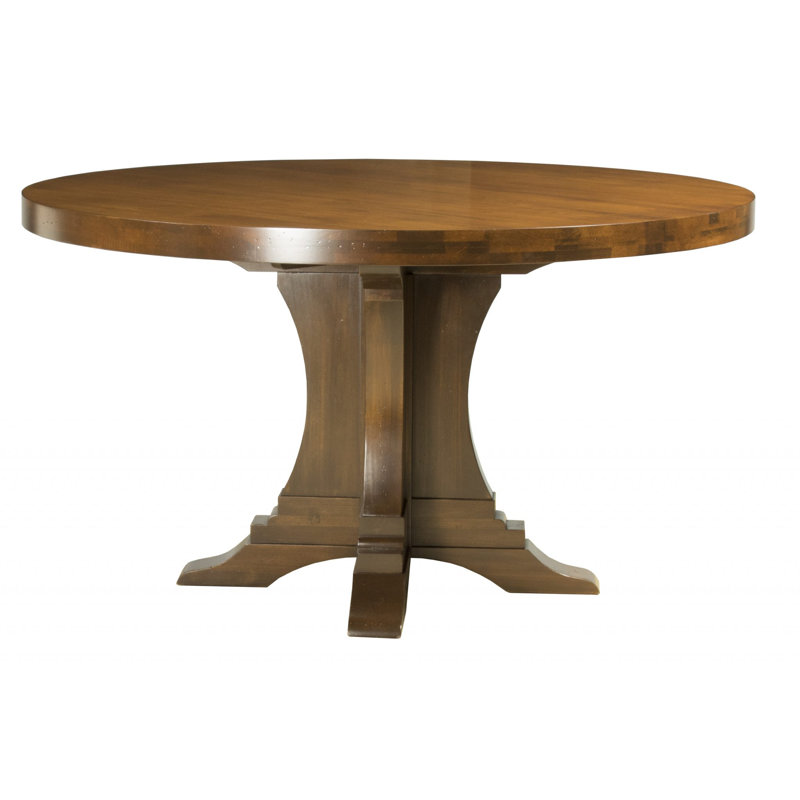 Table de salle à manger en bois massif érable Geneve, H 29,75 po x l 48 po x P 48 po, Noyer délavé