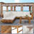 Outdoor 4-Piece Acacia Wood L-Shaped Sectional Patio Sofa Set with Coffee Table, Weather-Resistant Cushions