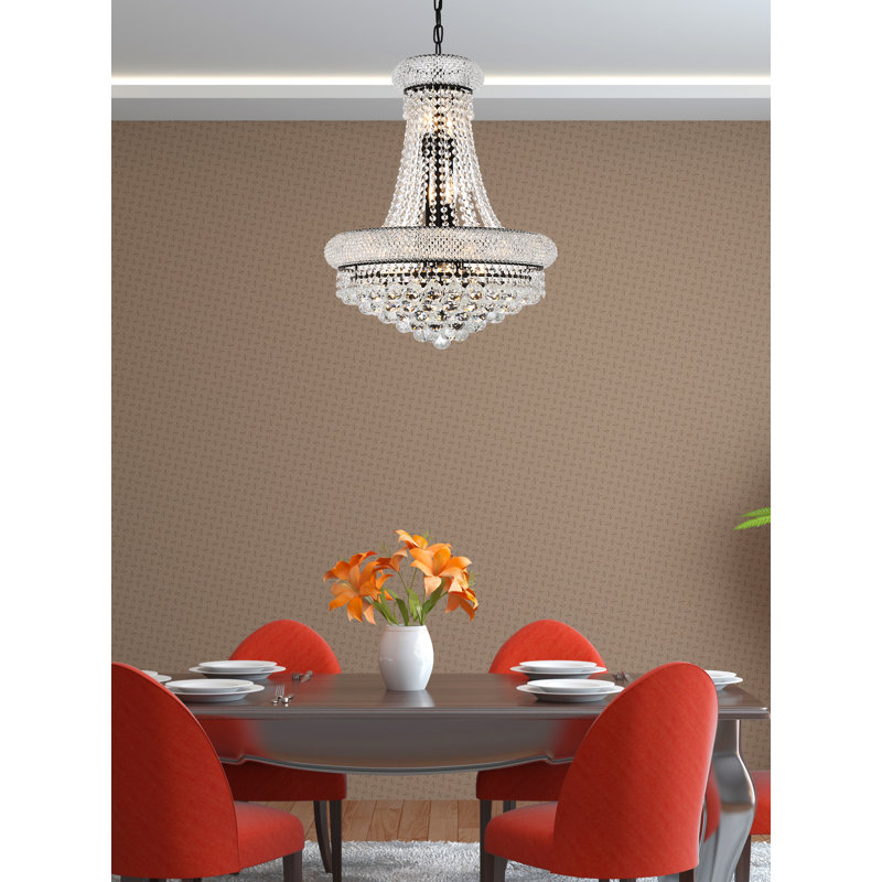 Meanna Dimmable Empire Chandelier, Chrome, 26" H x 20" W x 20" D