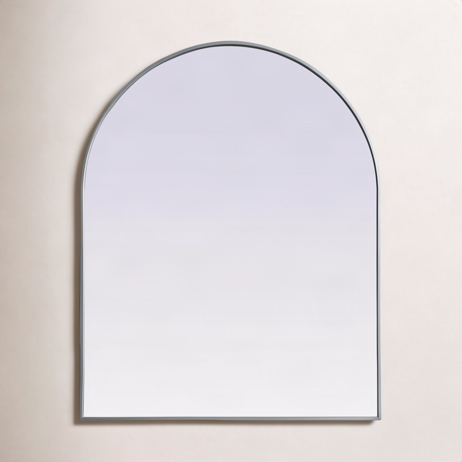 Sabine Metal Arch Wall Mirror, 42" x 33", Silver