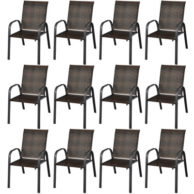Costway Stacking Patio Dining Armchair by Costway