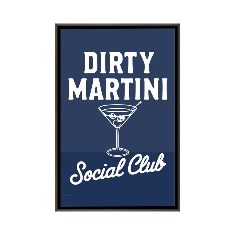 «Mod Dirty Martini Social Club», reproduction d'art sur toile encadrée, 60" x 40", Framed Canvas, Grey