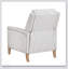 Chaise inclinable classique de style campagne avec cadre en bois massif et revêtement en tissu rayé blanc-gris pour plus de confort et de durabilité