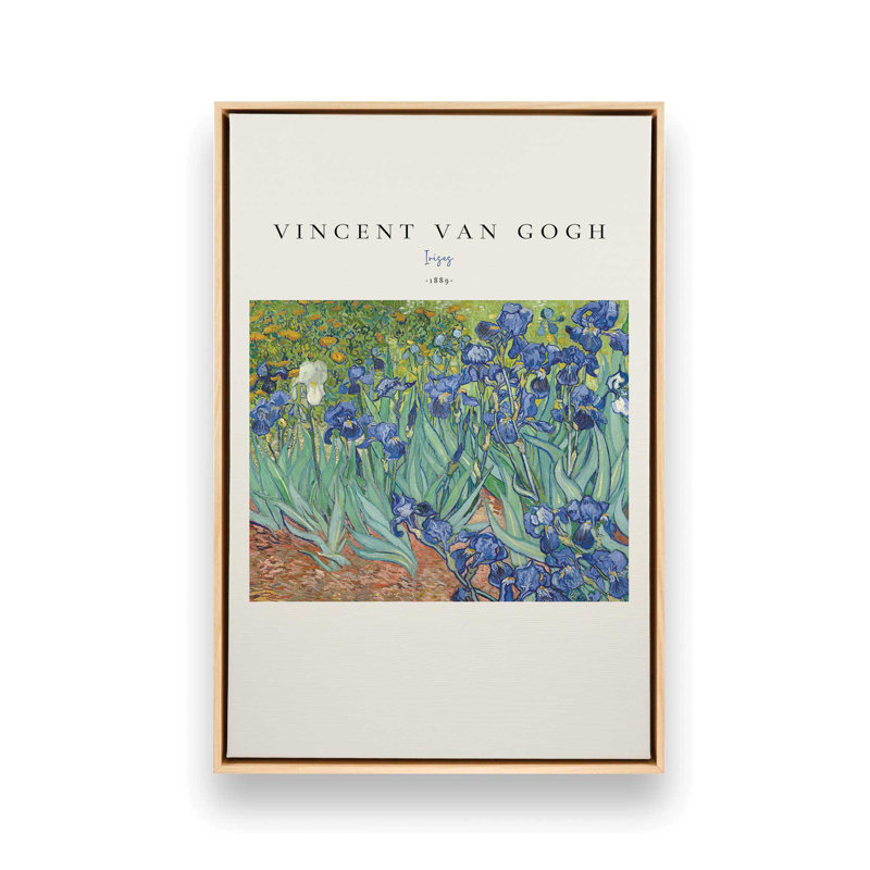 Van Gogh's Irises v2, H 12,75 po x l 8,75 po, Érable américain