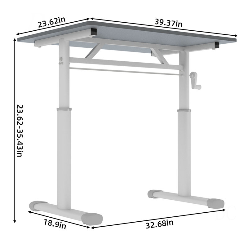 Adjustable Study Desk Suitable For Children And Adults, Height-Adjustable, Multi-Functional Home Office Desk, Compact Design, Desktop Dimensions: 60Cm × 100Cm