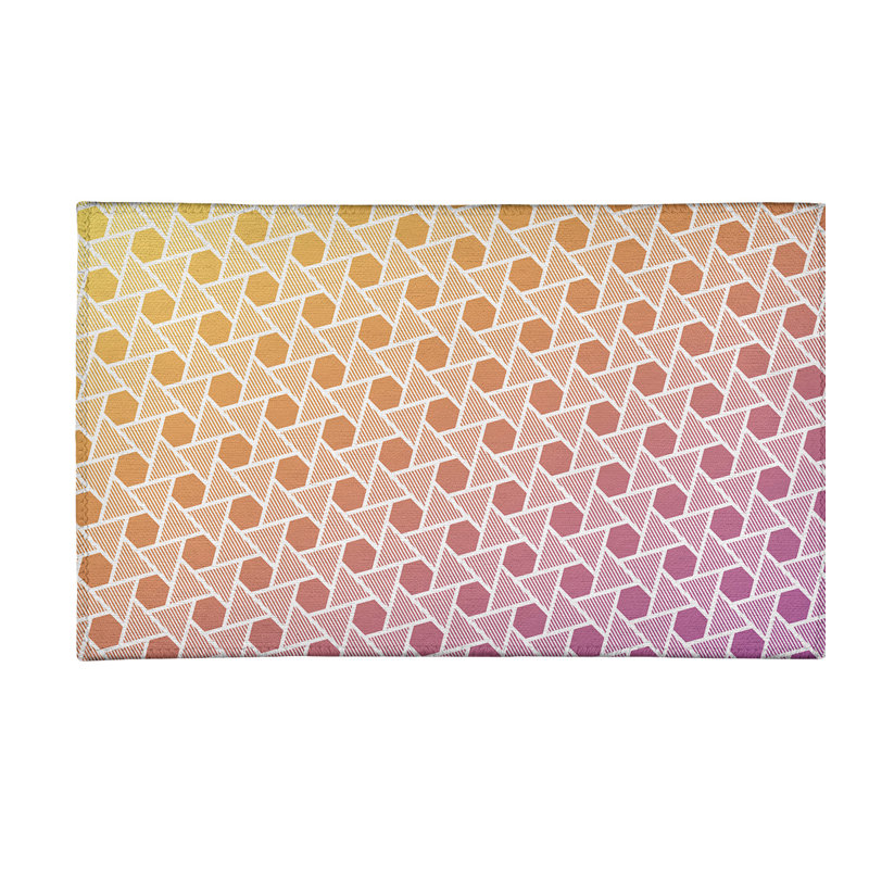 Tapis de zone en poly-beige hexagonals & triangles, Rectangle 2 pi x 3 pi