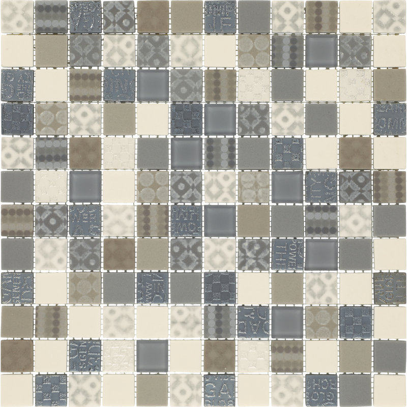 Uptown Glass 1" x 1" Metro Mosaic (20 PC Per Carton) (21.00 SQFT Per Carton), Metro Taupe