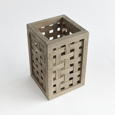 11.75'' H Teak Tabletop Lantern