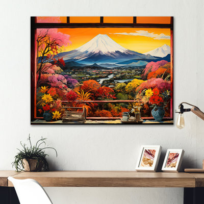 Mountain Japan Windows Views Mount Fuji 3 - Japan Metal Wall Art MT134816