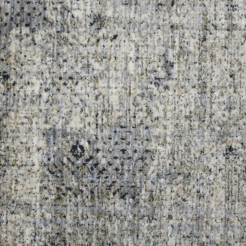 Rosslyn Transitional Gray 7'10" x 9'10" Synthetic Oriental Area Rug