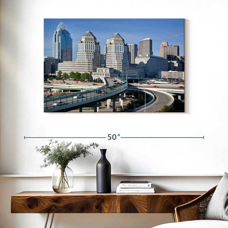 Ohio Cincinnati Cityscape, 26" H x 39" W
