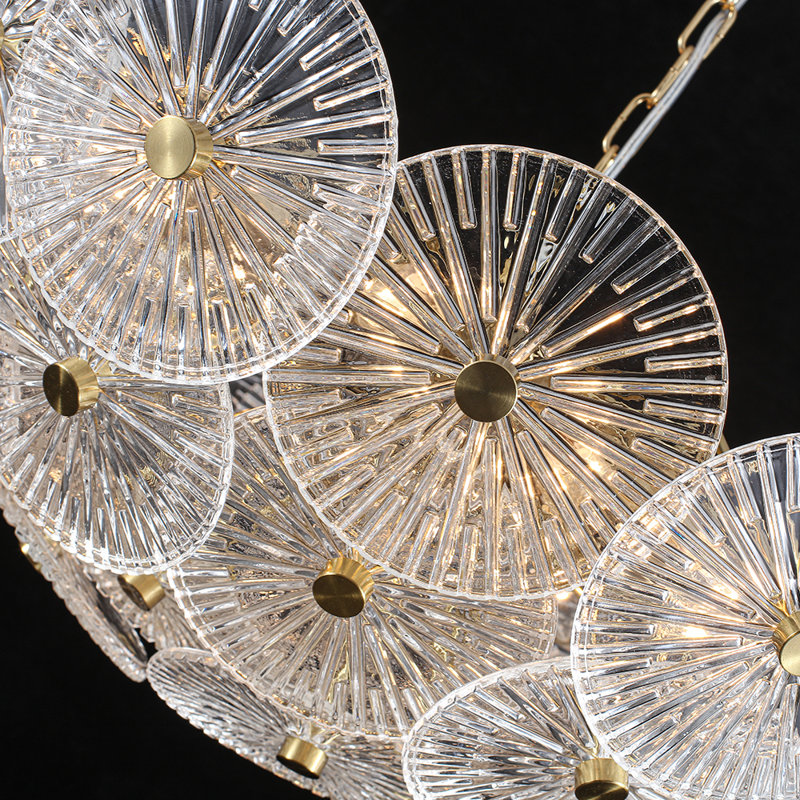 Lustre bol rond moderne en verre 9 lumières