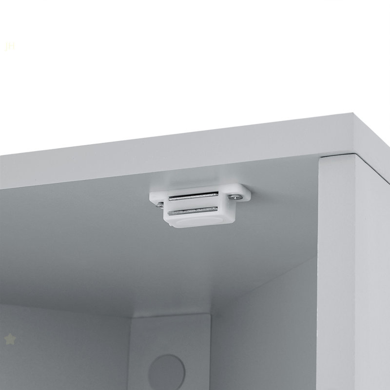 Armoire de rangement multi-fonctionnelle avec deux portes et tablettes réglables, tablette ouverte