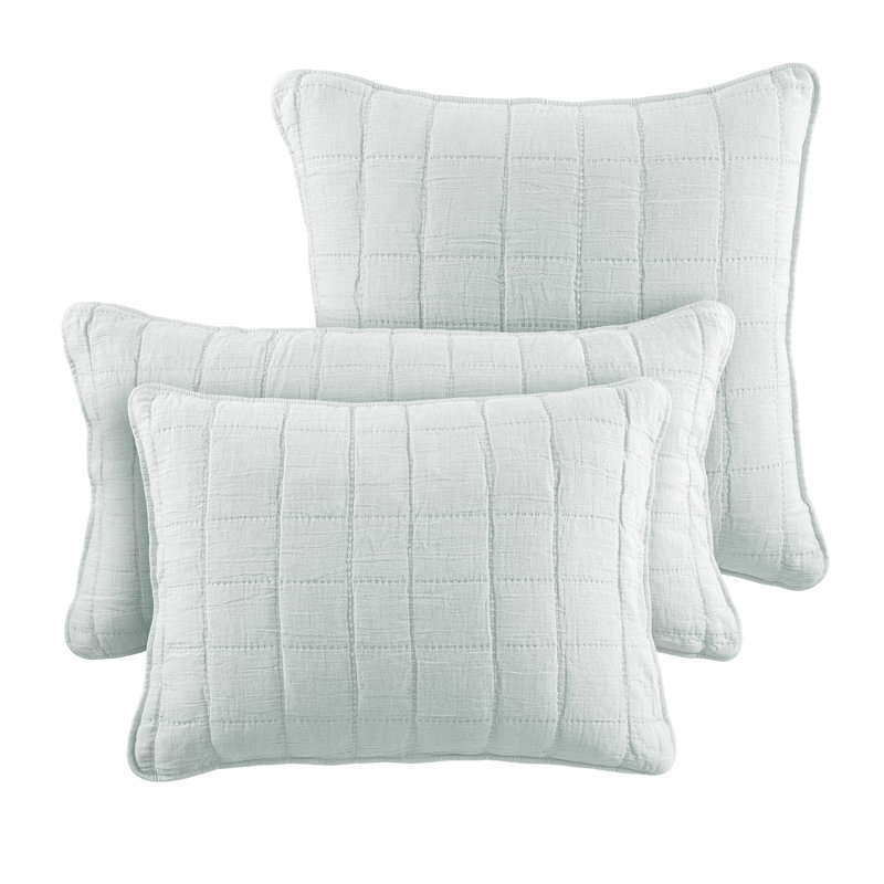 Monet White Quilted Sham, Euro, Sky