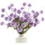 6 pièces fleurs artificielles en fausse soie pompon maman, mini boule de chrysanthème en soie avec des tiges pour les bouquets de bricolage centres de table Vase décorations de table de maison-504134496