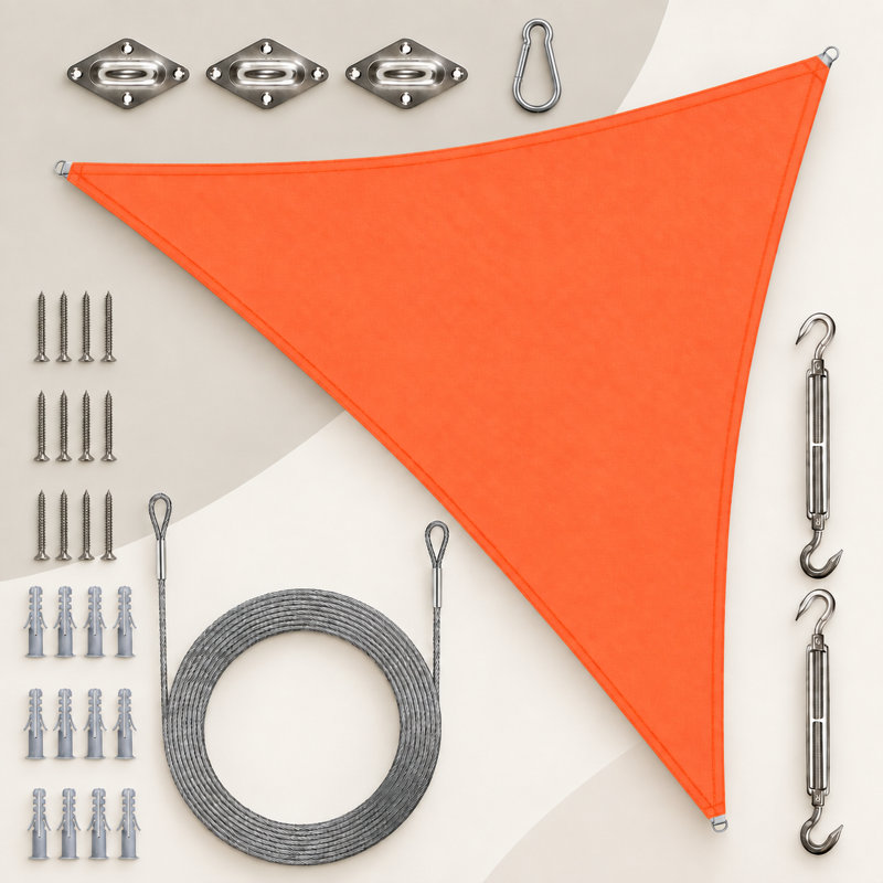 Toile d'ombrage triangulaire, 16 pi x 16 pi, Orange