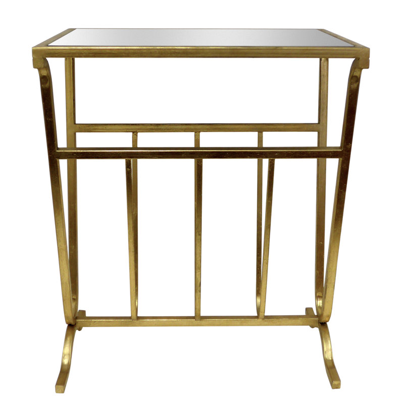 Table à revues et plateau miroir Gold