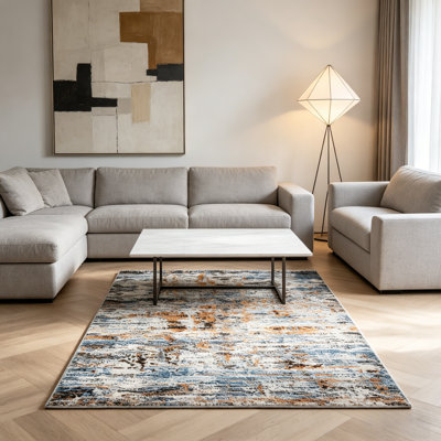 5 x 7 pi de style campagnard, grand tapis intérieur doux, lavable et moderne pour le salon, la chambre, la salle à manger et le bureau à domicile