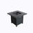 30" Powdercoated Metal Fire Pit With Smoked Glass Top
