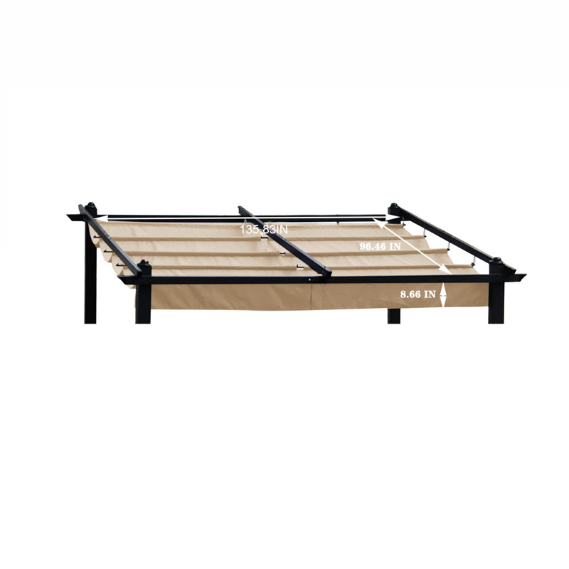 Remplacement de l'auvent de la pergola pour patio extérieur de 13 pi x 10 pi - tissu protégé kaki, étapes d'installation facile, protection contre l'eau, assemblage facile