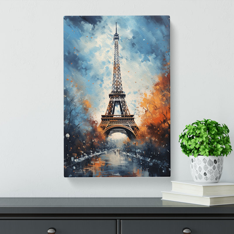 Eiffel Tower Modern Art - Wrapped Canvas, 50cm H x 35cm W x 3cm D
