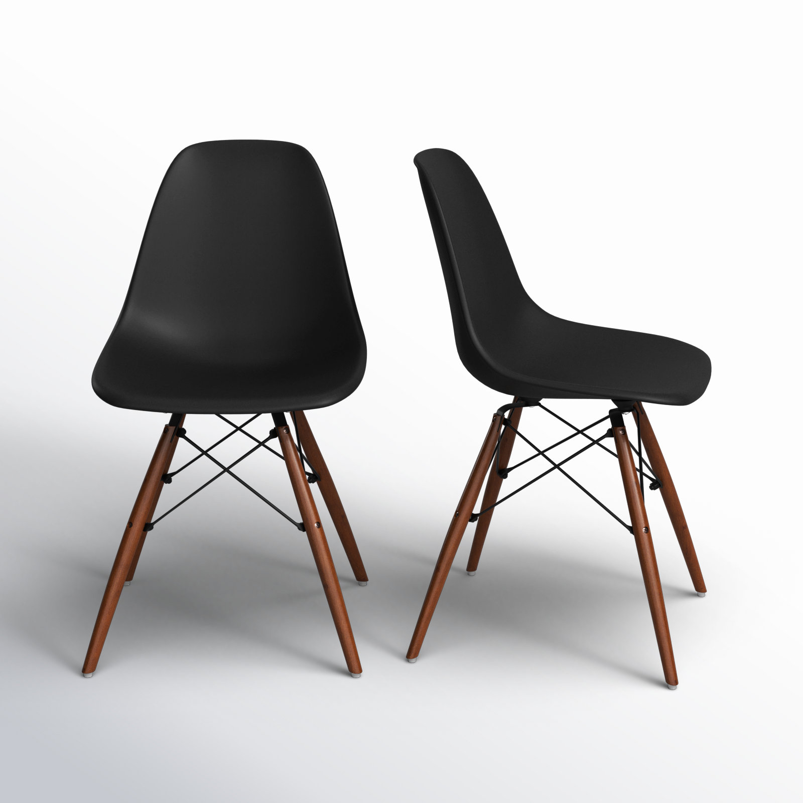 Jordan Dining Chair, Black, Walnut