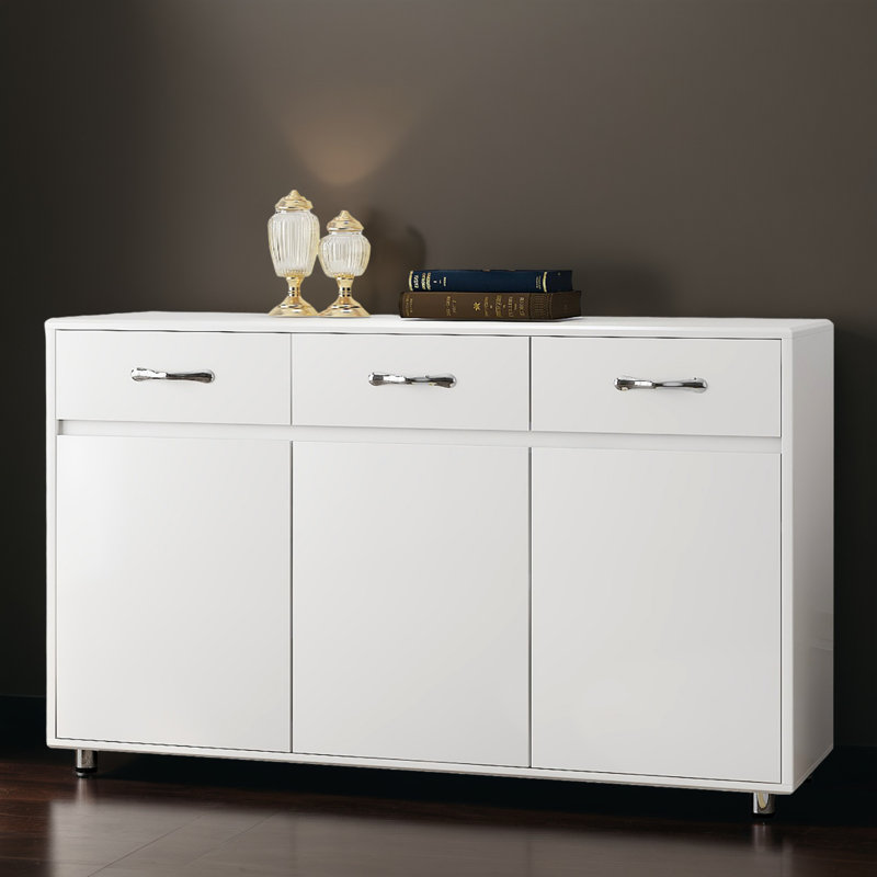 53" Kitchen Storage Sideboard Buffet Cabinet Console Table, White