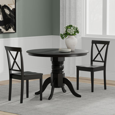 Raylen Solid Wood Top Pedestal Dining Set